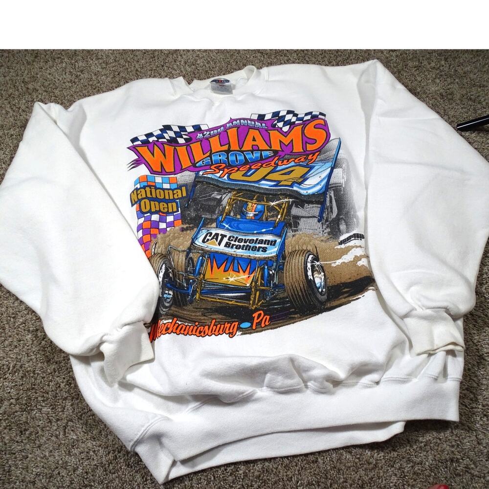 Vintage 2004 Williams Grove Speedway Sprint Car Racing Sweatshirt XL Jerzees